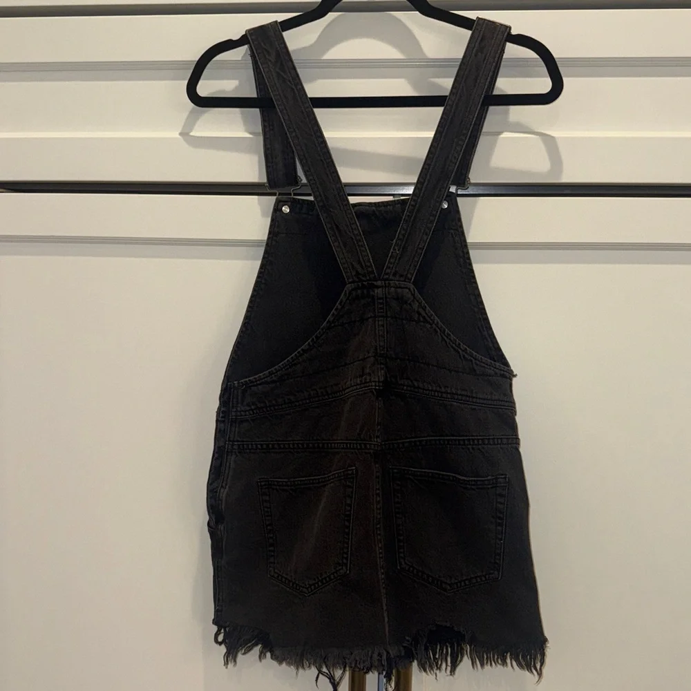 Free People Distressed Overall Mini Dress